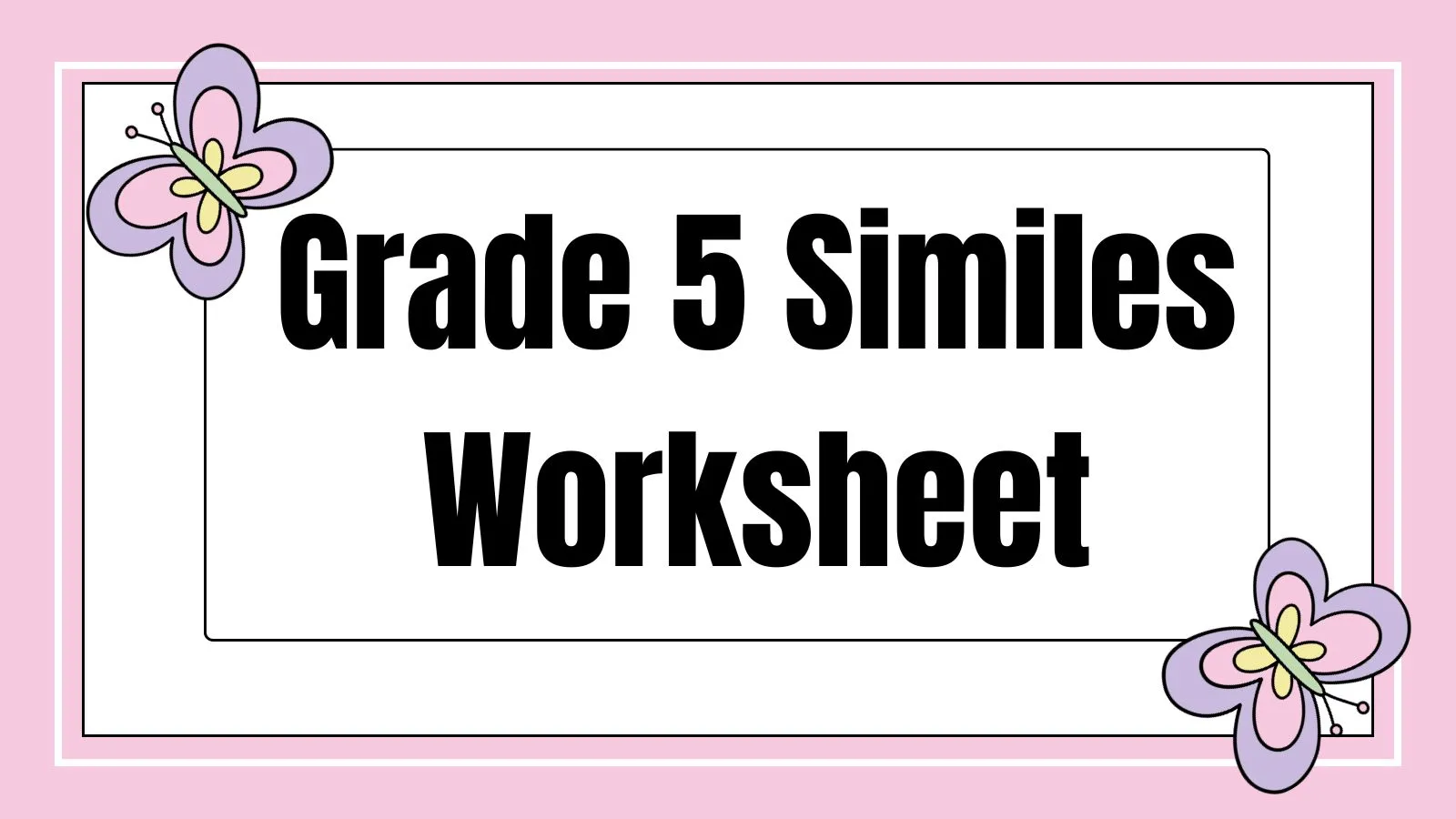 Grade 5 Similes Worksheet